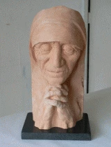 (12/15): Muther Teresa sculptur burned clay (2)